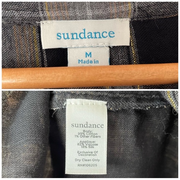 Sundance Plaid button down blouse size Medium gauze fabric - Picture 5 of 5